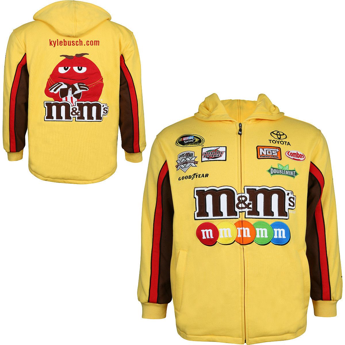 Chase Authentics 18 Kyle Busch M MS Zip Fleece Sweatshirt Jacket 