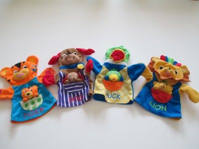 Lot 4 Adorable Baby Einstein Puppets with Babies in Front Pockets 