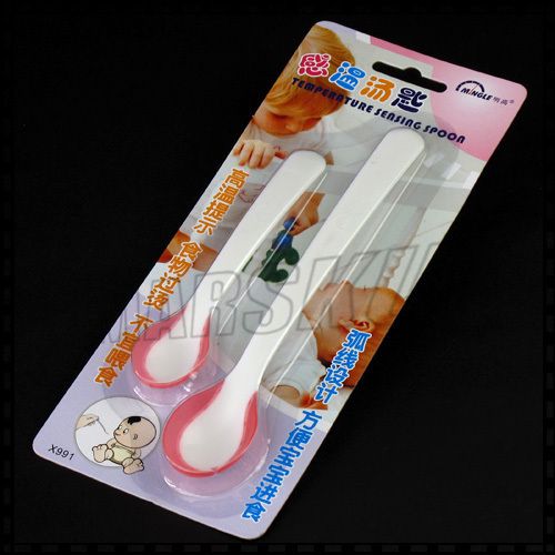 2X Hot Temperature Sensing Soft Spoon for Baby Feeding