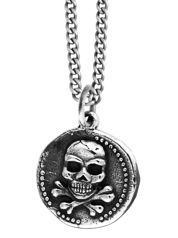 King Baby Studios Vintage Coin Pendant Skull K10 3011