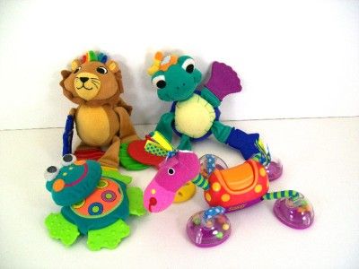 Lot of 4 Baby Toys Teethers Rattles Baby Einstein and Sassy Plush 