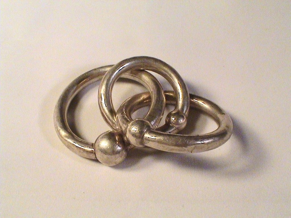 Vintage sterling silver baby teething ring rattle Tiffany SCRAP USE 