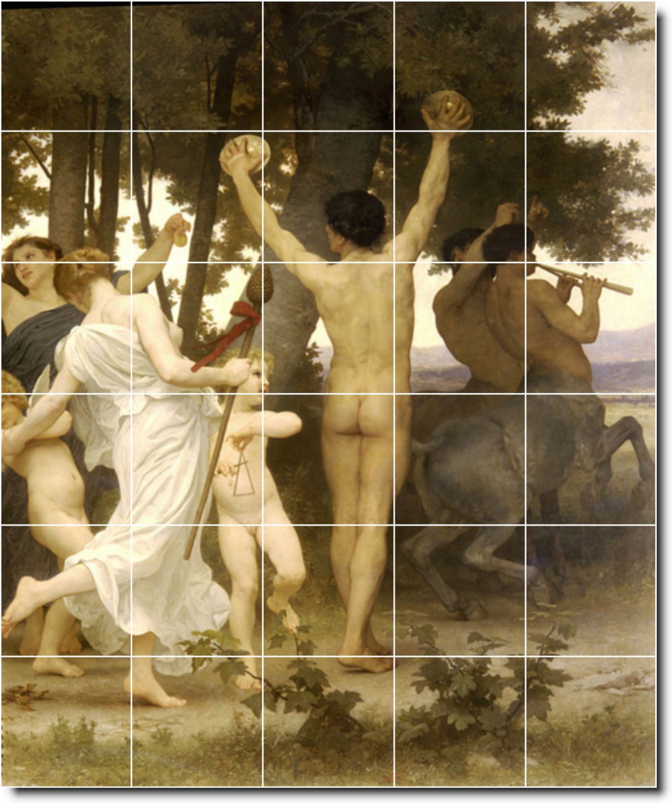 la jeunesse de bacchus right detail by william bouguereau 36x30 inch 