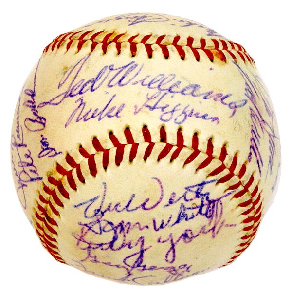 1959 Red Sox Signed by 29 Team Baseball PSA DNA Ted Williams