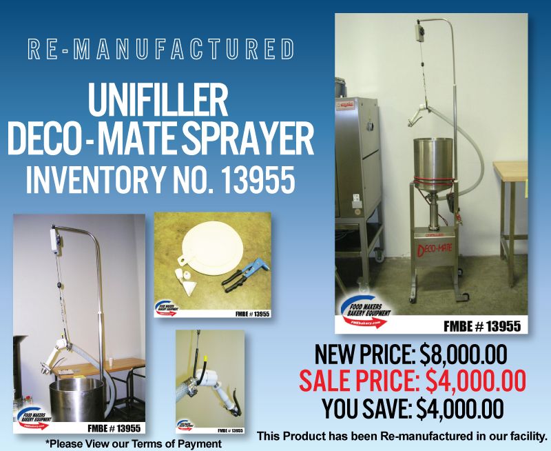 Unifiller Deco Mate Spayer Cake Bakery Equipment