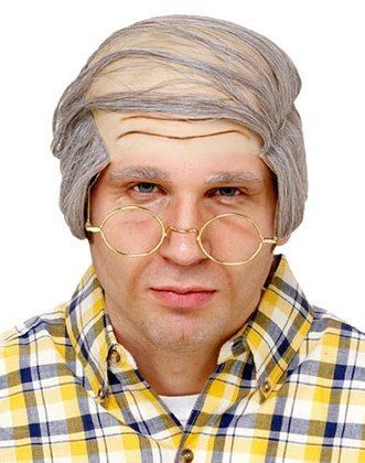 combover bald balding wig grey old man halloween over the hill joke 