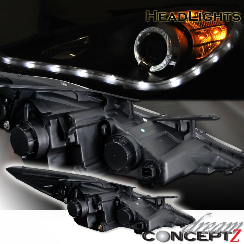 PROJECTOR HEADLIGHTS HALO RIM A8 STYLE FOR SONATA BLACK HOUSING