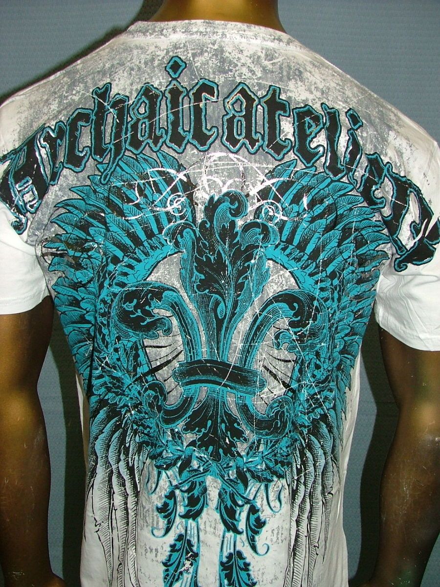 ARCHAIC AFFLICTION White BAKEWELL Fight BIKER GYM MMA UFC EXPRESS T 