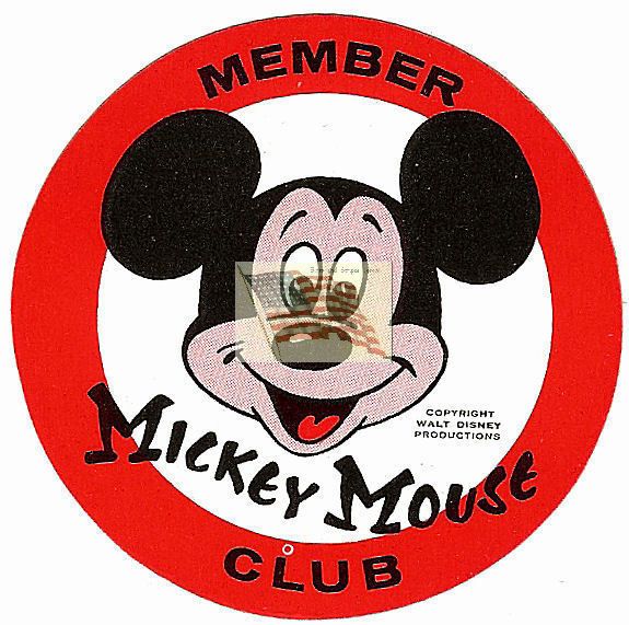 Mickey Mouse Club Sticker Disney Red White Black 1950S