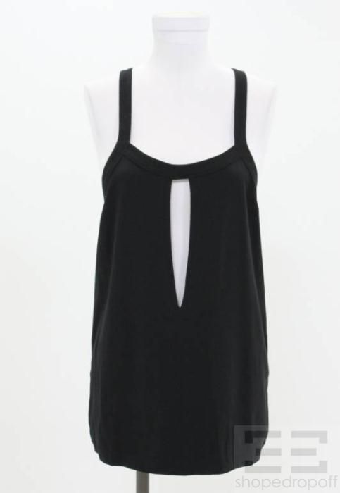 Barbara Bui Black Knit Sleeveless Keyhole Top Size Large NEW