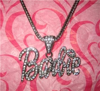 iced out nicki minaj barbie pendant necklace hip hop