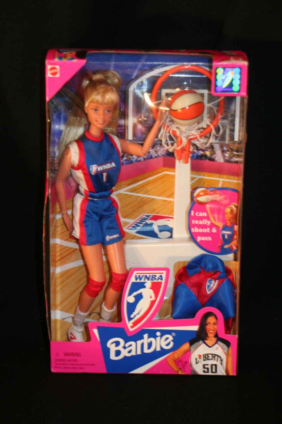 NRFB NIB 1998 MATTEL WNBA Shooting Basketball BARBIE DOLL