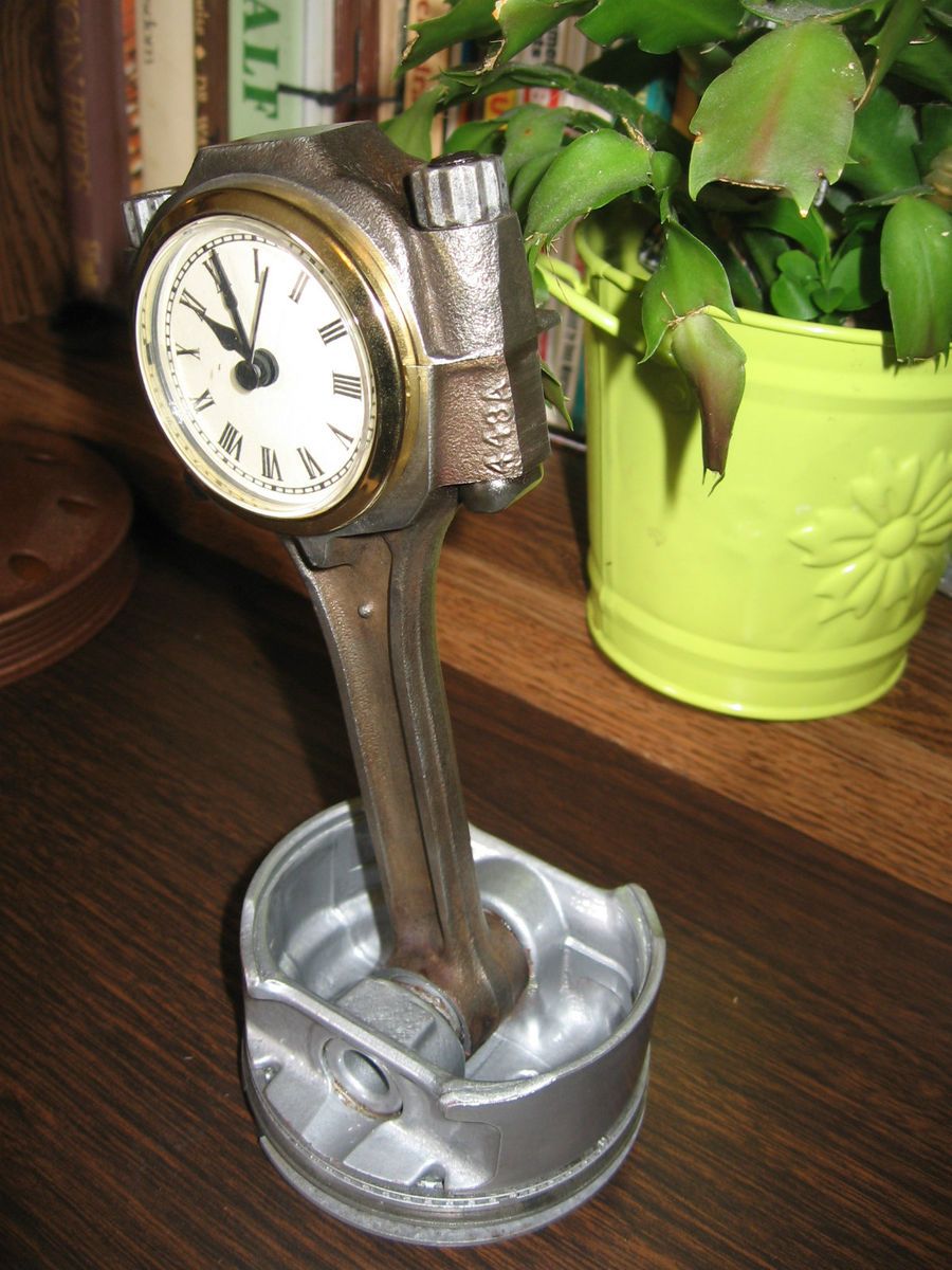 Piston Clock man cave furniture Bachelor Pad bro mechanic GM rod 