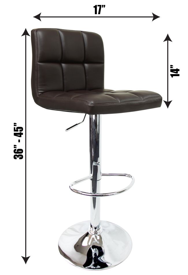   Black Elegant PU Leather Modern Adjustable Hydraulic Bar Stools Coffee