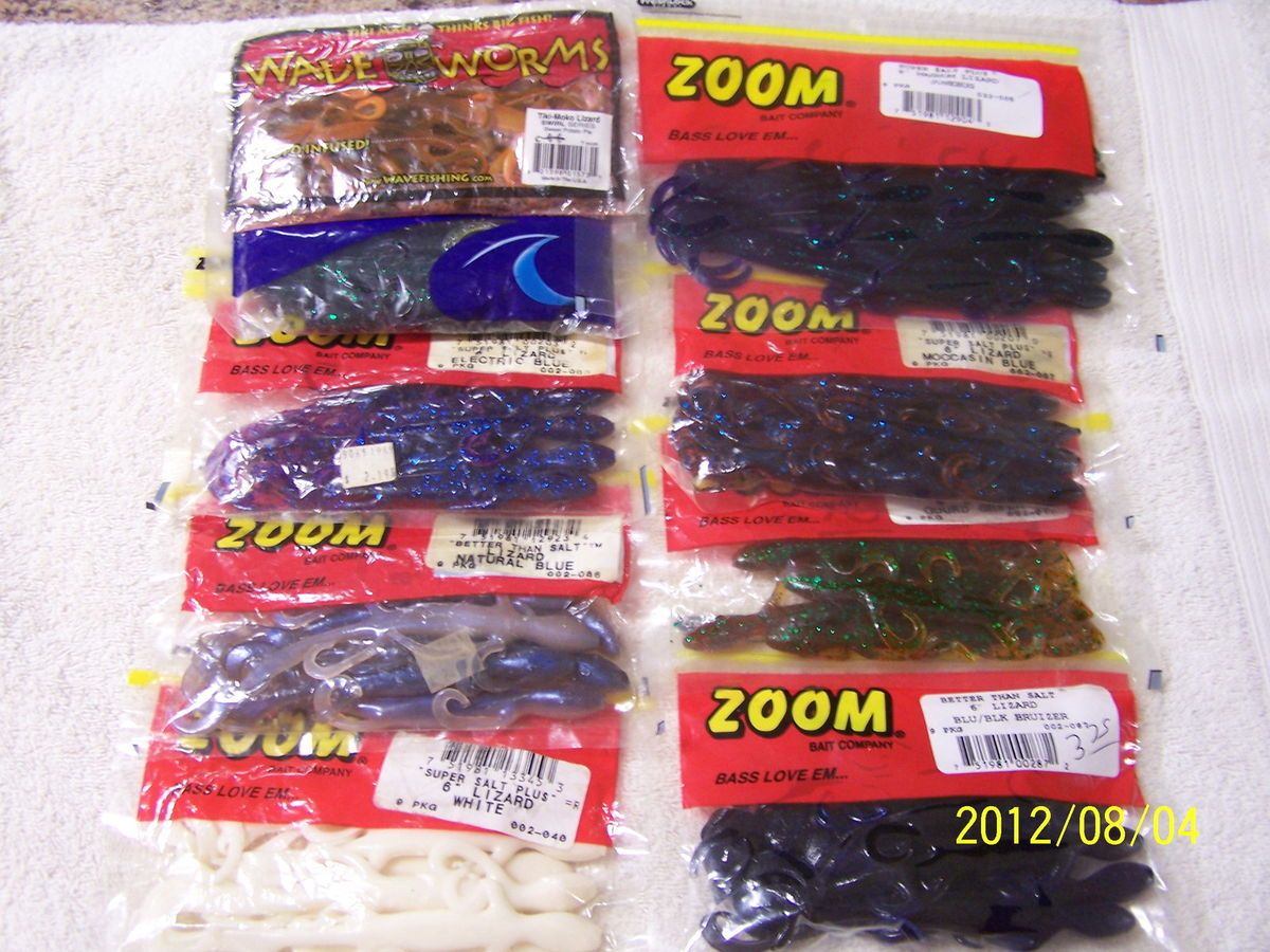 Zoom Baits Bass Assassin and Wave Worm Lizards Lizard Lot