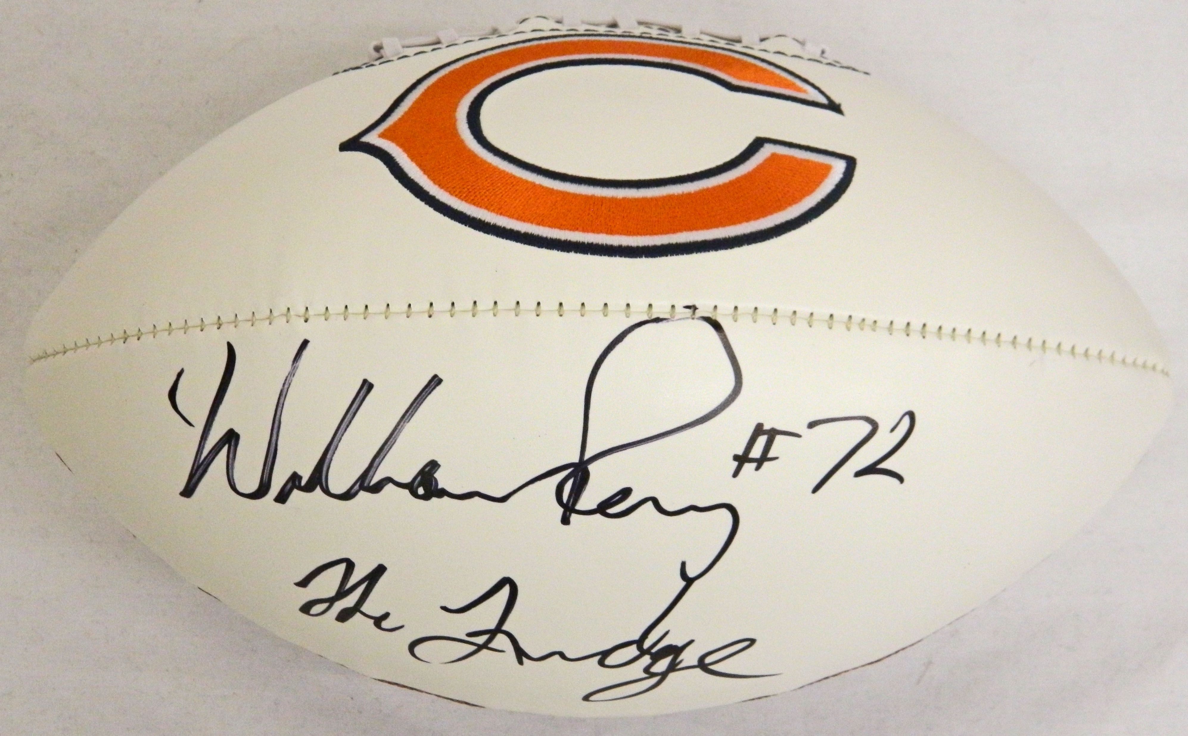William Perry signed Chicago Bears logo football with The Fridge 