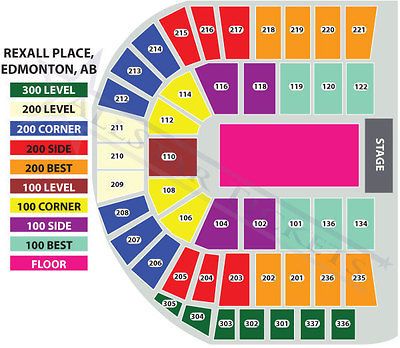 carrie underwood edmonton may 18 floor 1st 5 rows number