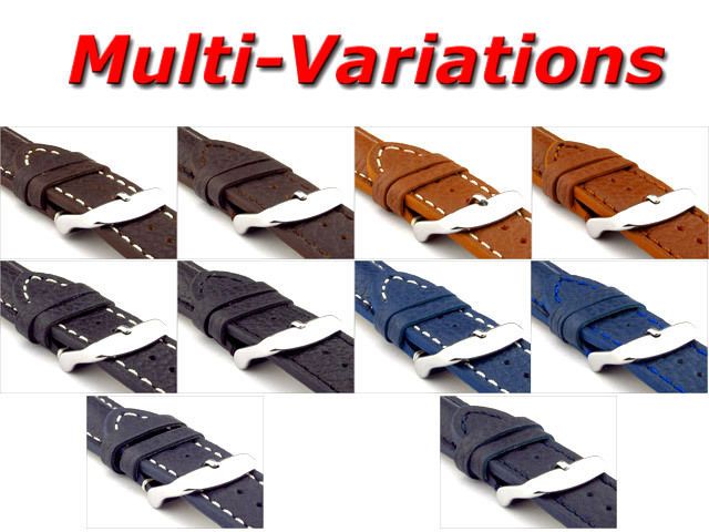 18mm, 20mm, 22mm, 24mm, FREIBURG VIP Genuine Leather Watch Strap/Band 