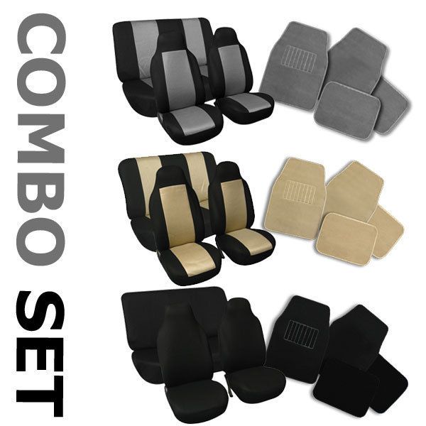 Combo Set  Seat Covers & Floor Mats for Jeep Wrangler 1988   2006