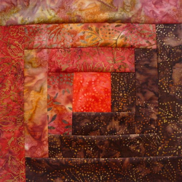 12 Block Log Cabin Quilt Kit INDIAN SUMMER Moda Batik Fabric Pre 