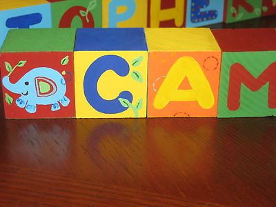 Baby Personalize Name Blocks Nursery KIDSLINE ANIMAL PARADE any theme 