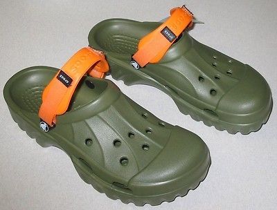 Unisex CROCS Offroad Sandals Army/Orange NWT Mens 7/Womens 9, Width 