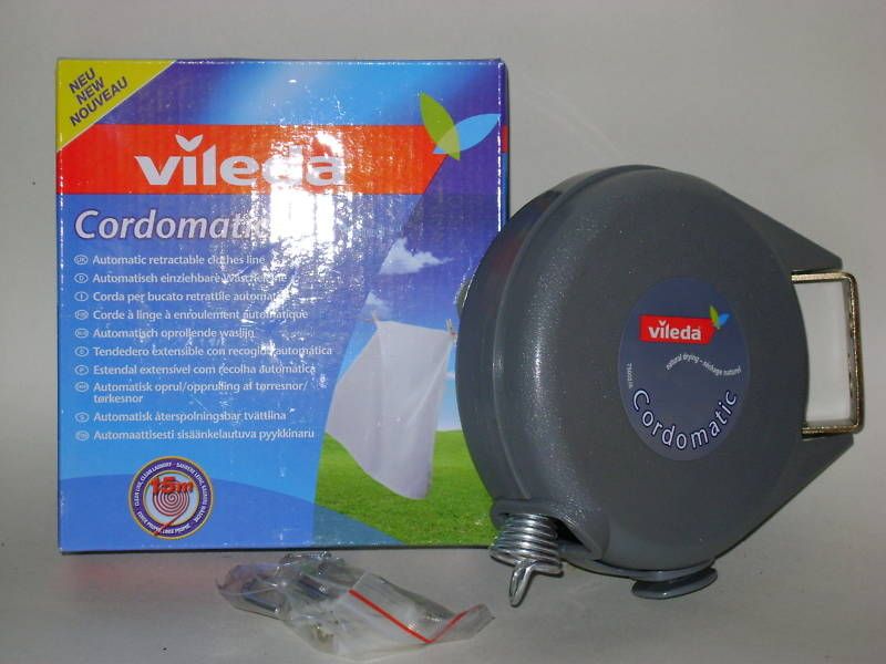 New Vileda Cordomatic Retractable Clothes Washing Line 15m