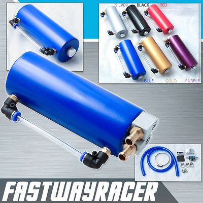 Universal Blue Aluminum 750ML Oil Catch Tank Can Oil Reservoir Tank 