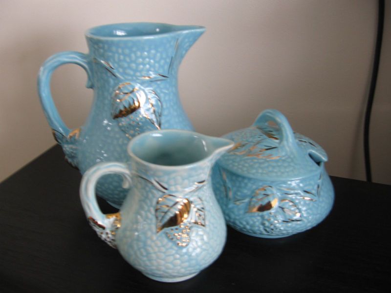 vtg wade golden turquoise creamer jug sugar pottery from canada time 