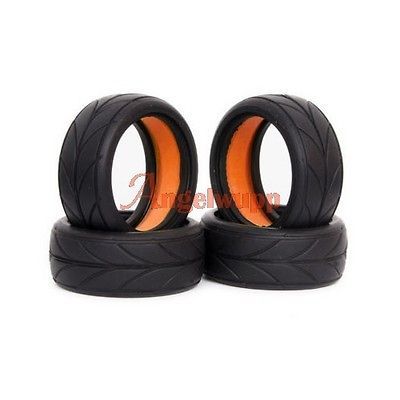 4PCS RC 110 Scale On Road Model Car 26MM Rubber Tires High Grip Tyre 