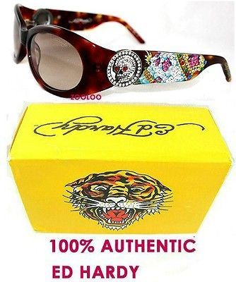 On Sale NWT ED HARDY SUNGLASSES Havana EHS032 KING NO ONE IS CHEAPER 