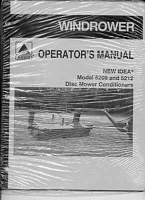 NEW IDEA DISC MOWER CONDITONER OPERATORS MANUAL MODEL 5209 & 5212