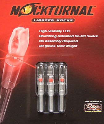 Rage Nockturnal G Lighted Nocks 3pk Red NT 602 #01049 DoubleTake