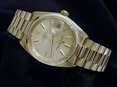 mens rolex solid 14k yellow gold date president watch genuine