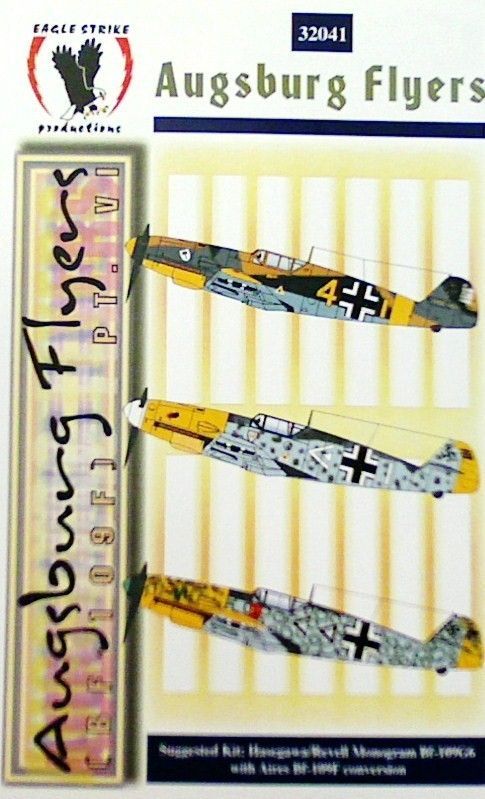 eagle strike 1 32 bf 109g6 augsburg flyers decals 32041