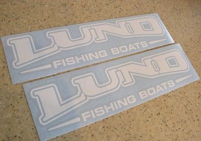 Newly listed Lund Fishing Boat Decal Die Cut WHITE 11 2 PAK FREE SHIP 