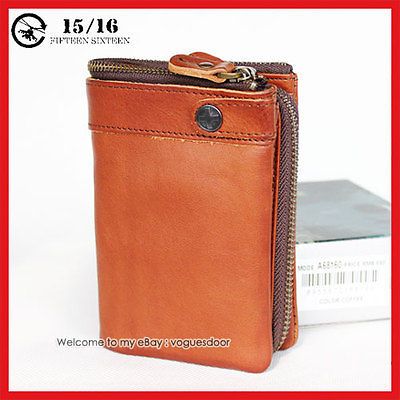 New Tough Genuine Leather Brown Removable Mens Womens Wallet purse 