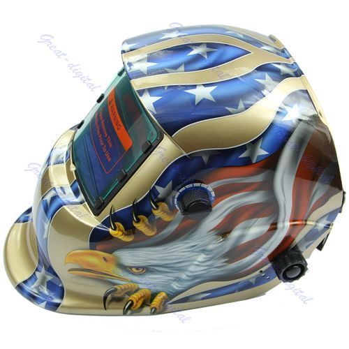 New American Eagle Flag Solar Auto Darkening Tig Mig Welding Helmet 