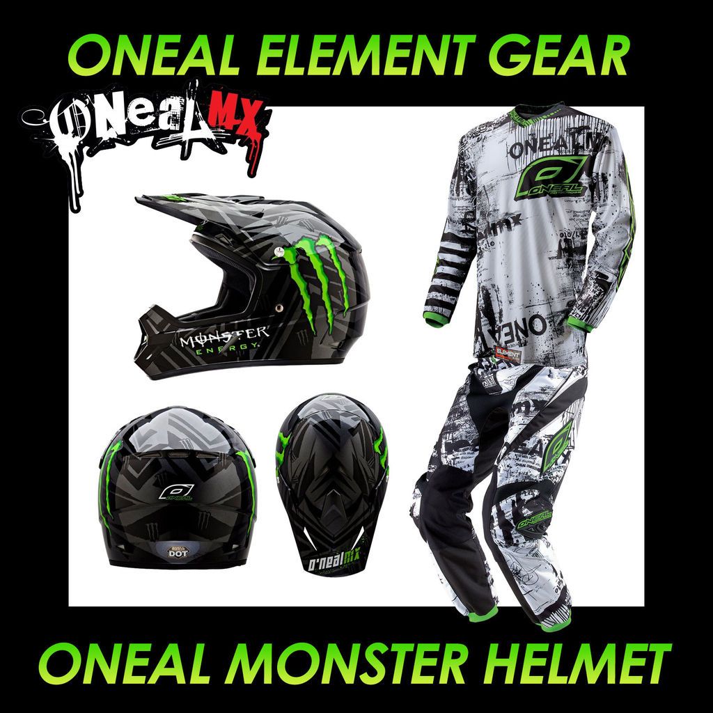 NEAL MONSTER HELMET(XL) 13 ELEMENT TOXIC PANT&JERSEY motorcycle/atv 