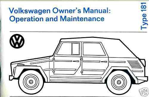 1973 1974 vw thing glove box book manual type 181