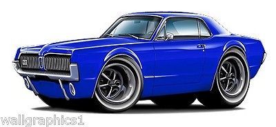 1967 Mercury Cougar 289 4S Wall Graphic Vinyl Decal Man Cave Garage 