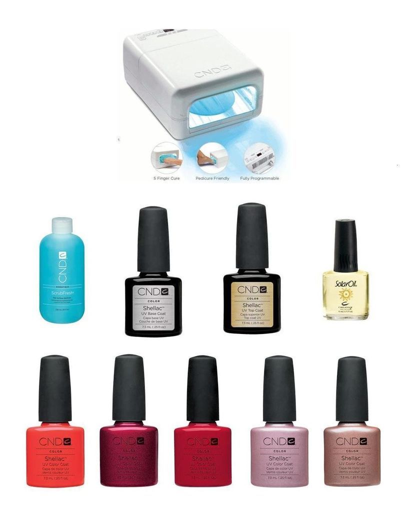 CND SHELLAC AUTHENTIC 13 PC STARTER KIT SET +CND BRISA UV GEL LAMP 