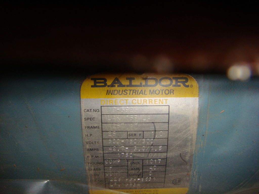 d5925 25 hp 1750 rpm baldor dc electric motor time