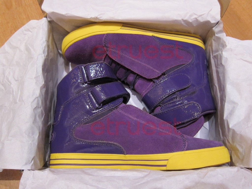 SUPRA TK SOCIETY PURPLE YELLOW PATENT MUSKA P ROD NIKE SIZE 10