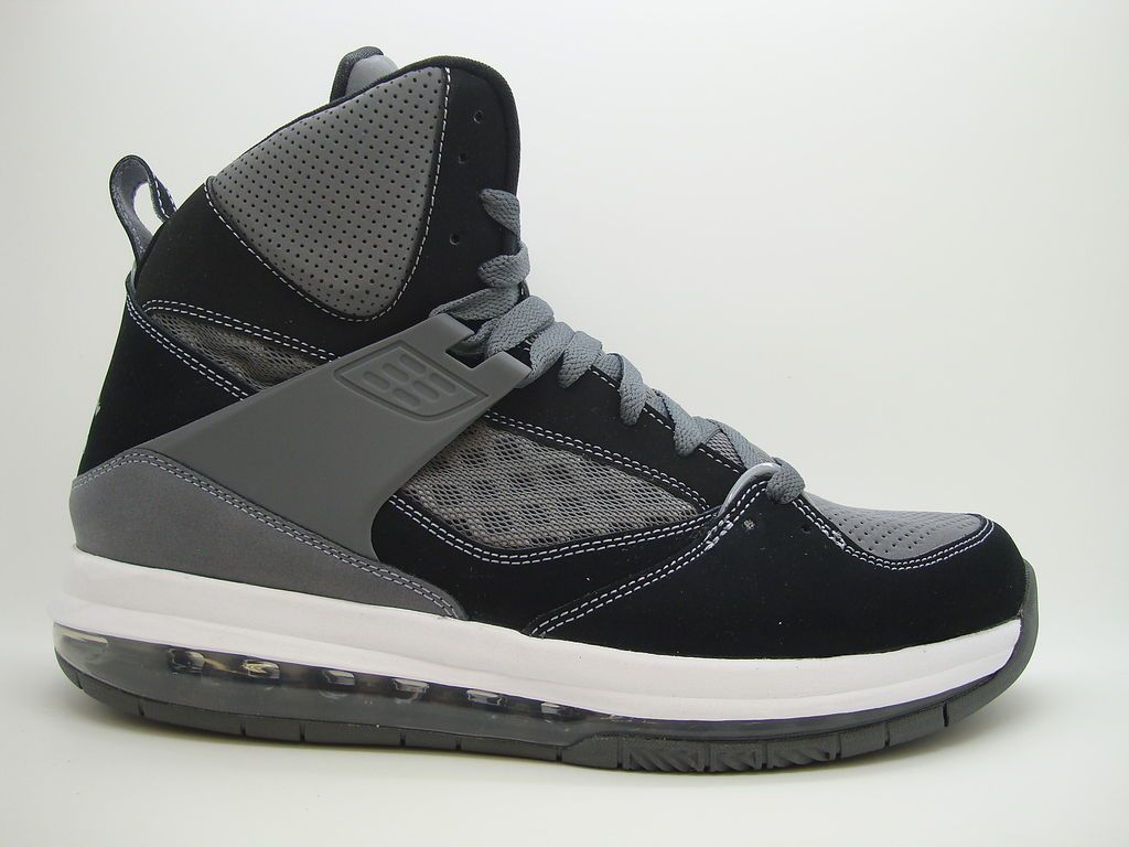 524866 003] Mens Air Jordan Flight 45 High Max Black Dark Grey 