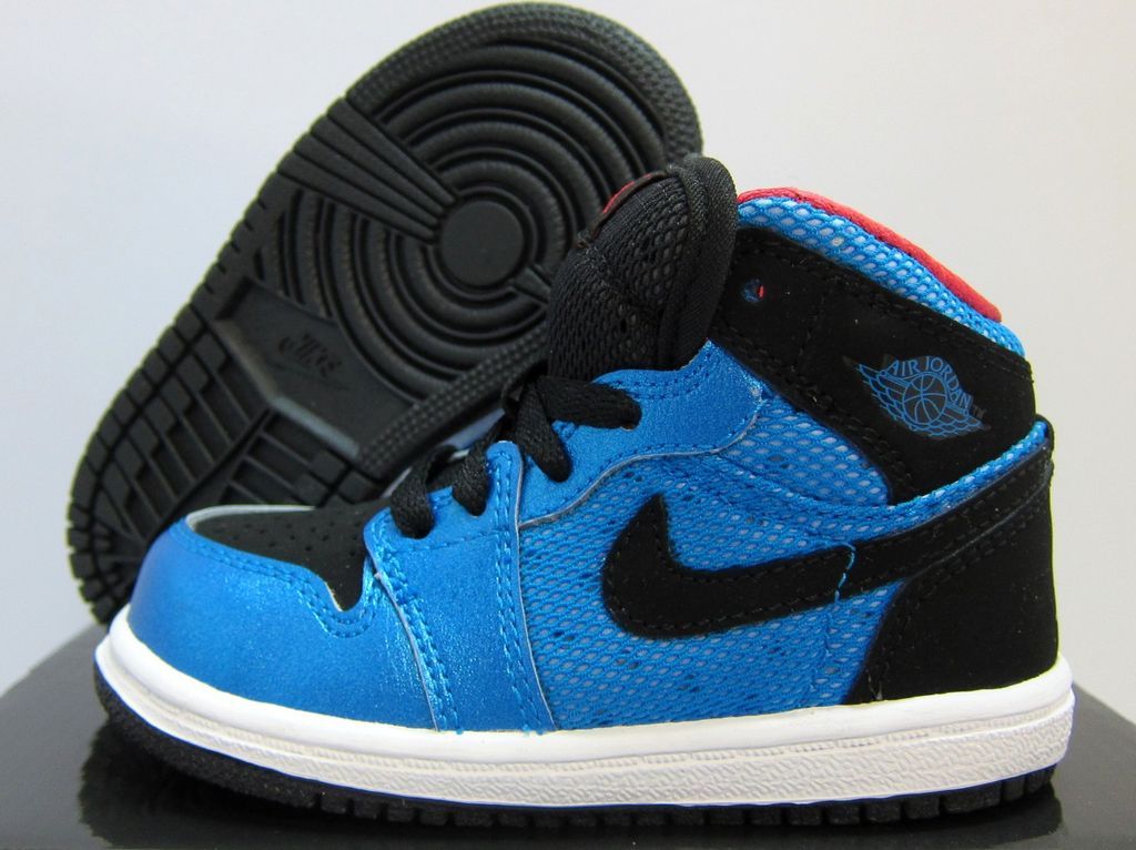 NEW BABY JORDAN 1 PHAT (TD) TODDLERS [364773 408] Neptune Blue Black 