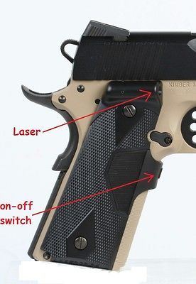 GRIPMASTER© RED DOT LASER GRIPS BLACK FINISH FOR COLT KIMBER 1911 