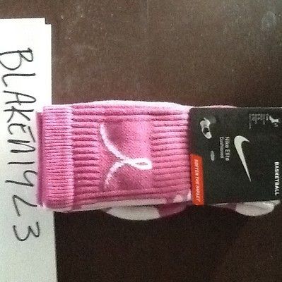 NIKE PINK BREAST CANCER ELITE SOCKS SZ MED Mens Sz 6 8 SX4512 611