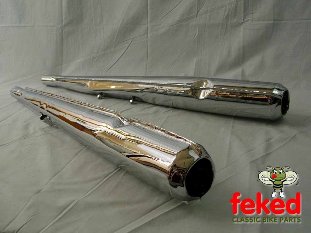 HONDA CB200 / CB 200   PAIR OF EXHAUST SILENCERS / MUFFLERS   MADE IN 