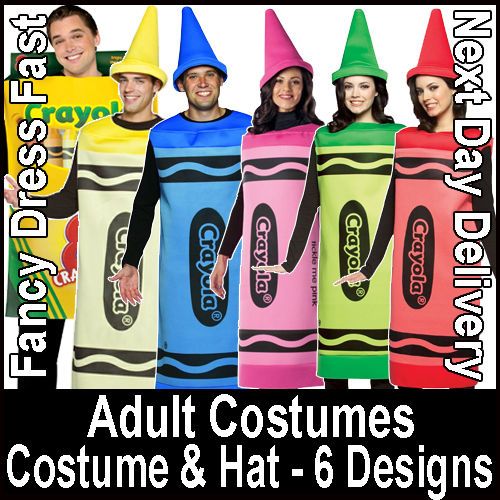 Crayola Fancy Dress Costume Box of Crayons Book Week Hat Gents Male 